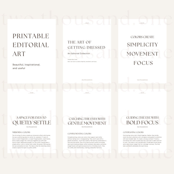 The Art of Getting Dressed | Printable Editorial Art